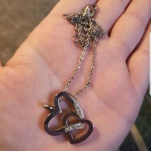 2 hearts diamond necklace